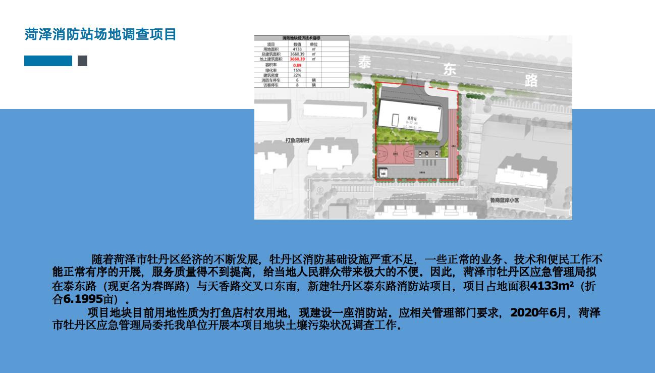 菏泽消防站场地调查项目