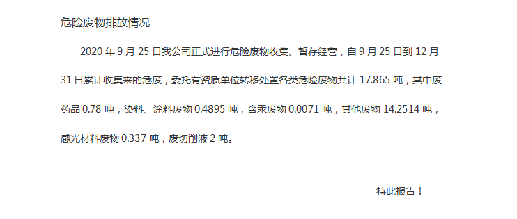 山东敬诚环保科技有限公司年度排放报告